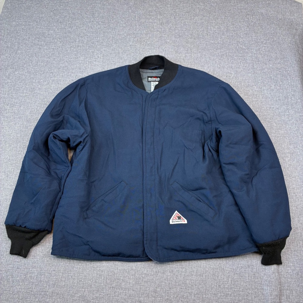 Bulwark Bomber Jacket Men XL Navy Blue Flame Resistant Nomex Arc Rated LNL2NV4
